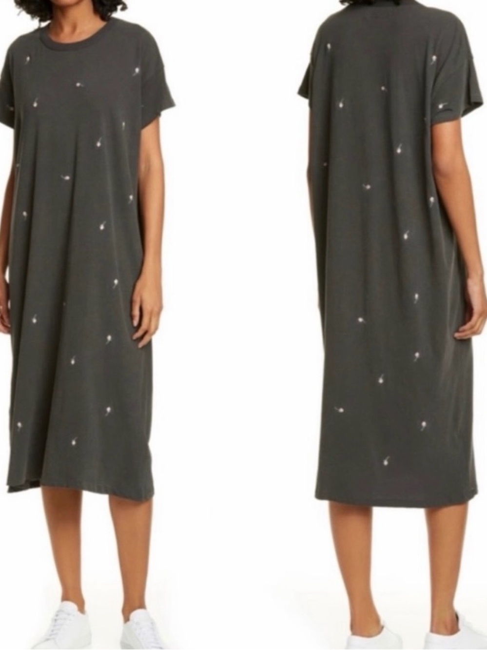 THE GREAT. The boxy dress with scattered rose embroidery. Size 1